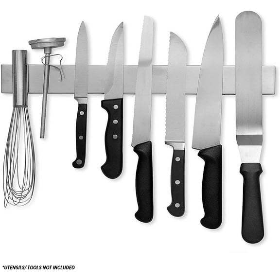 Modern Innovations 16 Inch Stainless Steel Magnetic Knife Bar with Multi-Purpose Functionality as a Knife Holder, Knife Strip, Magnetic Tool Organizer, Art Supply Organizer & Home Organizer