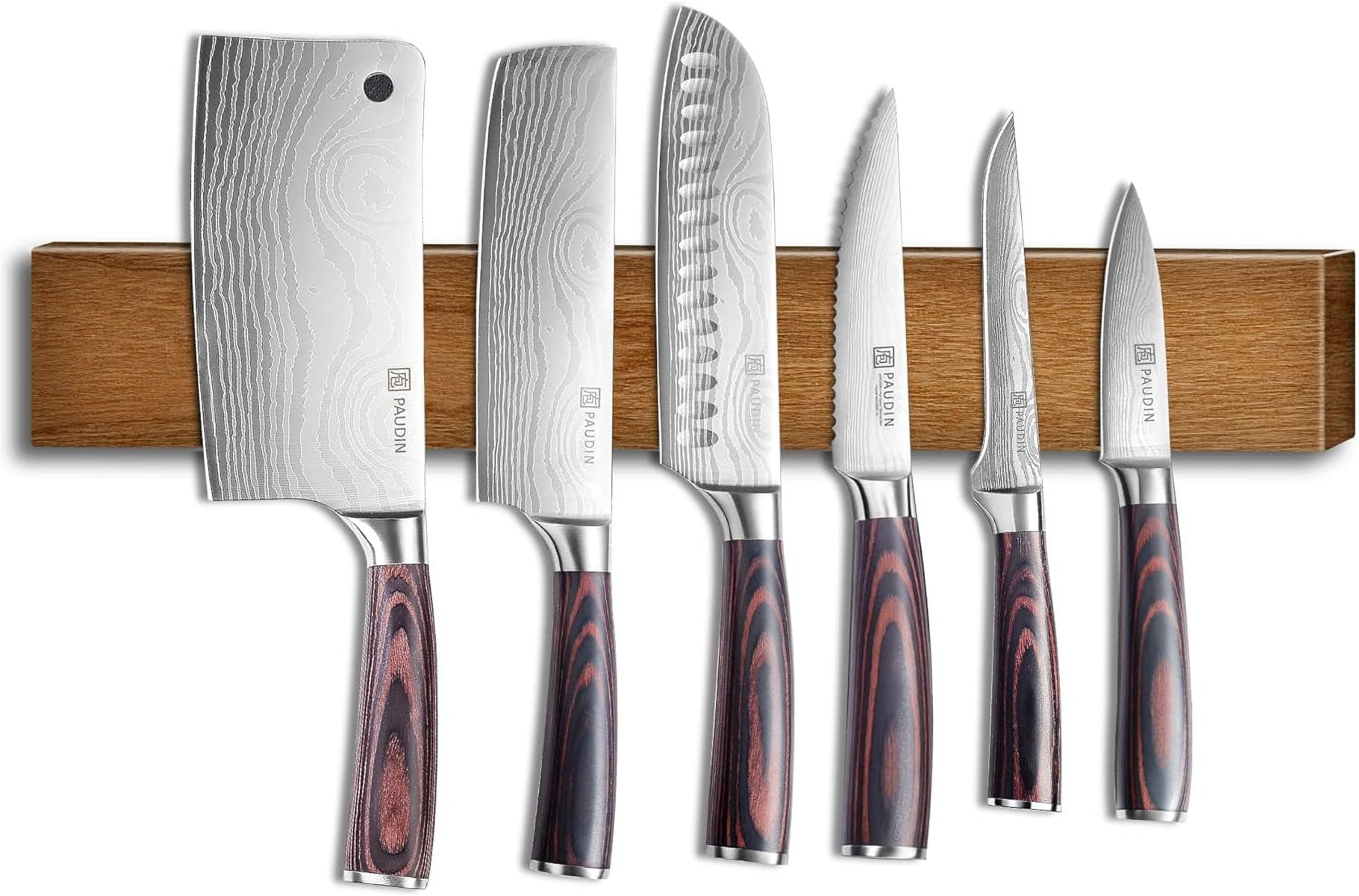 16 Inch Knife Holder Acacia Wood Extra Strong Strip