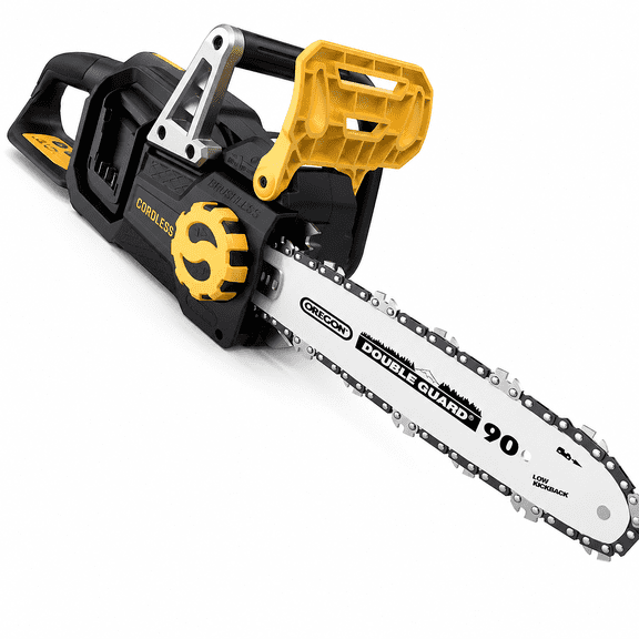 16 Inch Oregon Bar Cordless Chainsaw, Compatible with DeWalt 2x20V Batteries, Brushless Motor, Tool-Free Tension, 2-Speed, Auto Oiling,Battery and Charger Not Included