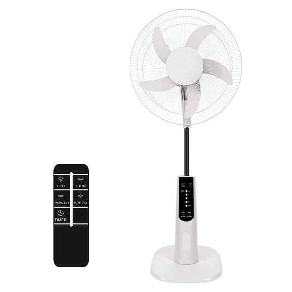ICYBER BOOM 16 inch Rechargeable Pedestal Fan, Cordless with 5 Speeds, 120° Oscillation, 35dB Quiet, Remote & LED, Adjustable Height