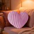 thumbnail image 1 of 16 Inch Pink Heart Pillow Decorative Throw Pillows, Heart Shaped Soft Fluffy Faux Fur Cute Pillows for Women Valentine Anniversary Couch Bed Bedroom Room Home Decor Aesthetic (Pink, Medium-16"x13"), 1 of 9