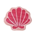 thumbnail image 1 of 16 Inch Pink Seashell Shaped Bath Mat, Non Slip Machine Washable Absorbent Bathroom Rug, Cute Ocean Coastal Decor Gift for Shower Toilet Bathroom Sea Themed Room Decor, 1 of 6