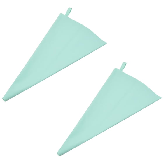 16-Inch Piping Bags Reusable, Silicone Pastry Bags Set (2 PCS), Large Cake Decorating Bags for Frosting, Icing, and DIY Baking, Green