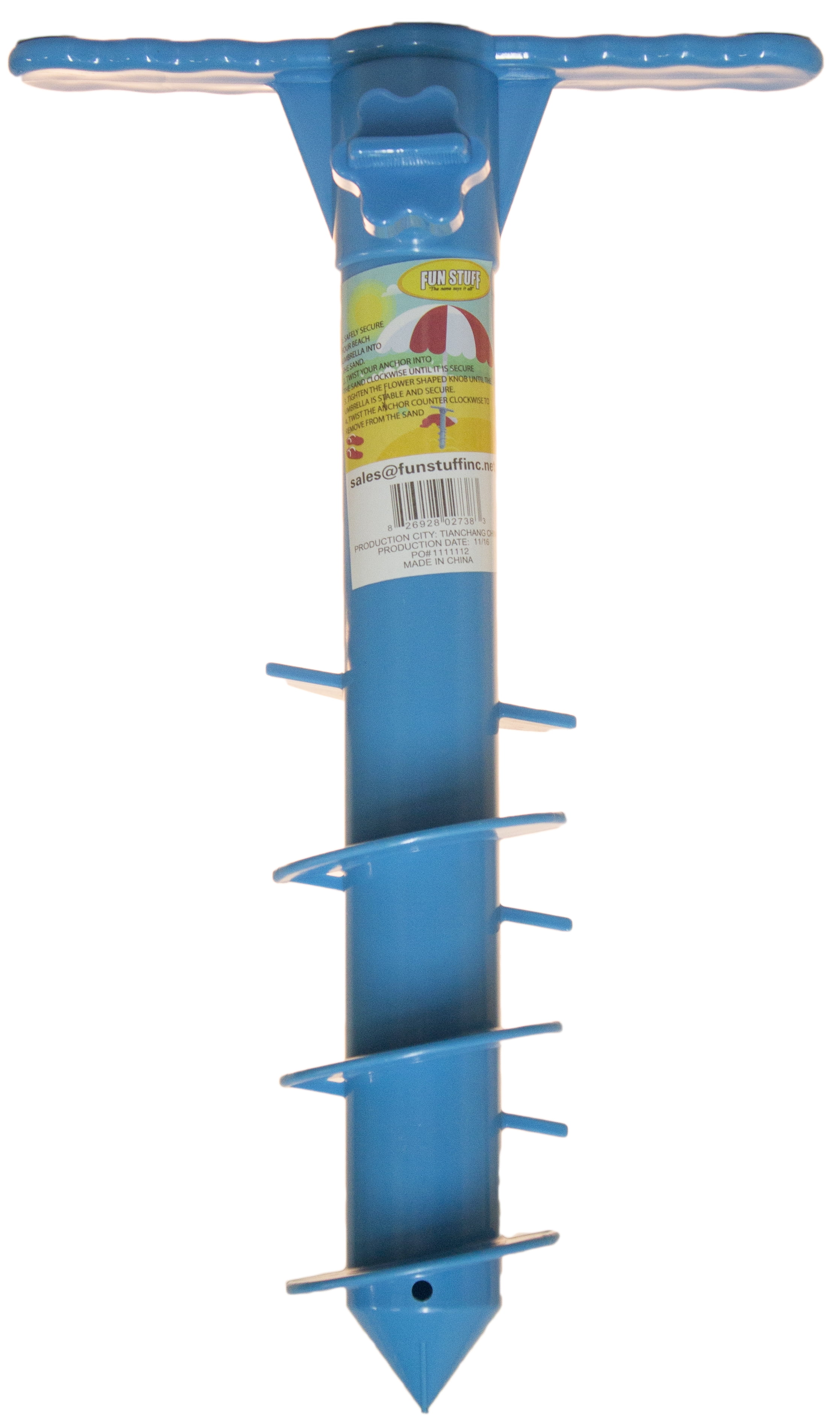 16 Inch Plastic Beach Umbrella/ Tent/ Fishing Pole Anchor Sand Screw