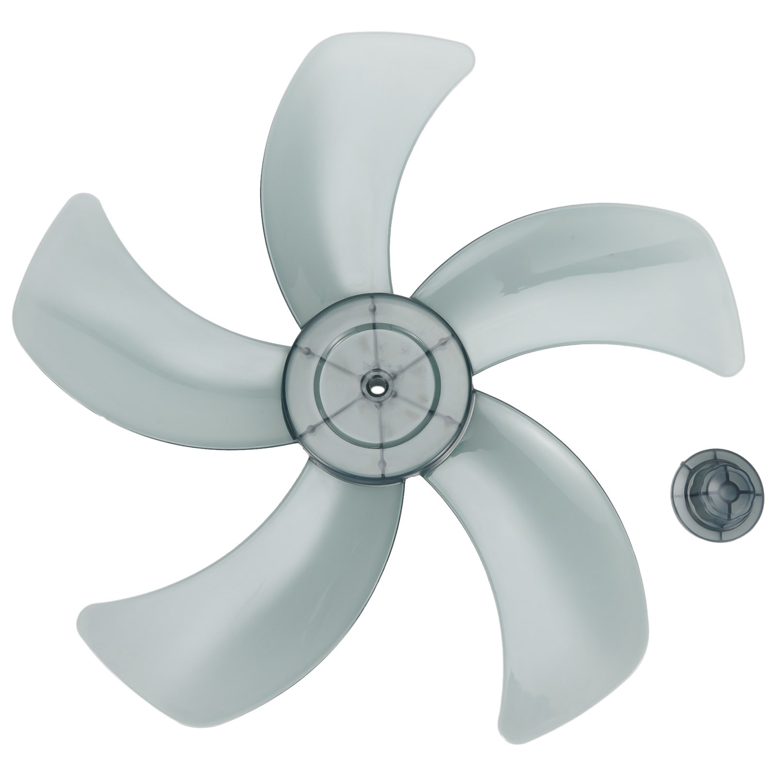 16 Inch Plastic Fan Blade Replacement for Pedestal Fans,5 Leaves with Nut Cover,Easy Install,Low Noise,High Temperature Resistant,Black or White