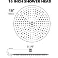 thumbnail image 1 of 16 Inch Rainfall Shower Head,  Stainless Steel Round Shower Head, Extra Large Ceiling Mount Shower Head, Matte Black, 1 of 6