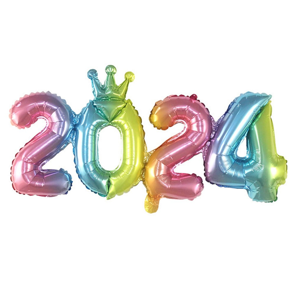16 Inch Retro Aluminum Film Balloon 2024 Balloon New Year Party