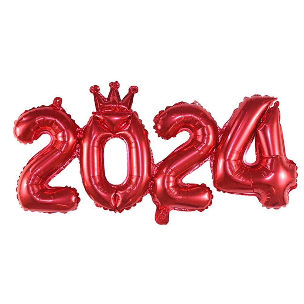 16 Inch Retro Aluminum Film Balloon 2024 Balloon New Year Party