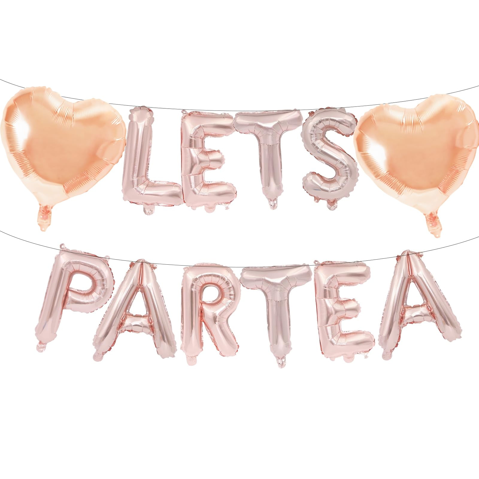 Ginger Ray Rose Gold 'Lets ParTea' Foil Balloon Banner - Tea Party Decorations (2x2m)
