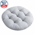 thumbnail image 1 of 16 Inch Round Chair Seat Pad Thick Tatami Plaid Style Comfortable Floor Seat Cushion Soft Chair Mat for Office Bedroom Living Room , Gray, 1 of 8