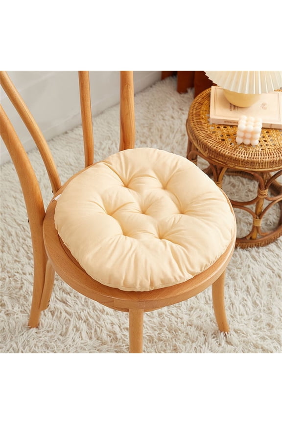 16 Inch Round Chair Seat Pad Thick Tatami Plaid Style Comfortable Floor Seat Cushion Soft Chair Mat for Office Bedroom Living Room Kitchen
