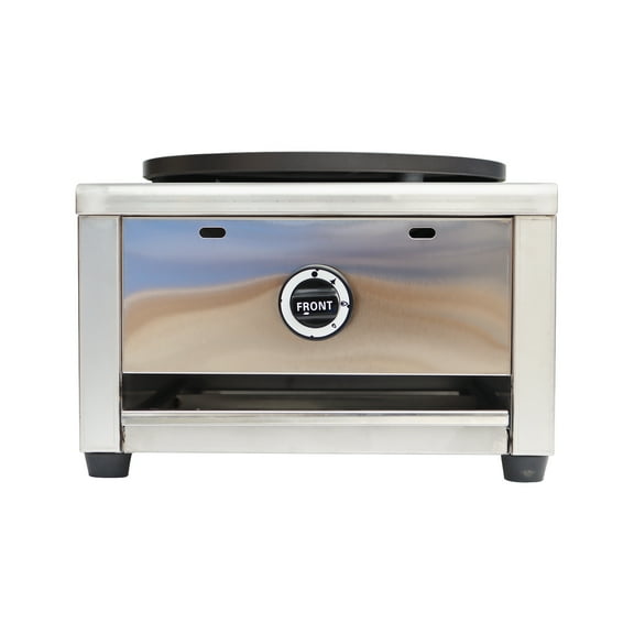 16 Inch Single Head Pancake Crepe Maker Commercial Griddle Blintzes Eggs Tortilla Making Machine LP Gas Non-stick Coating Plate Pancake Furnace with Low Pressure Valve