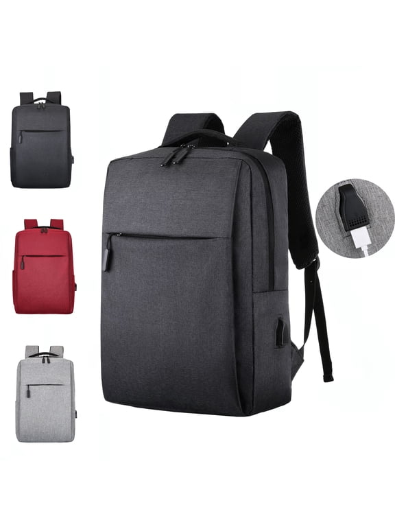 16 Inch Slim Waterproof Laptop Backpack with USB Charging Port, Casual Daily Bag ,Black