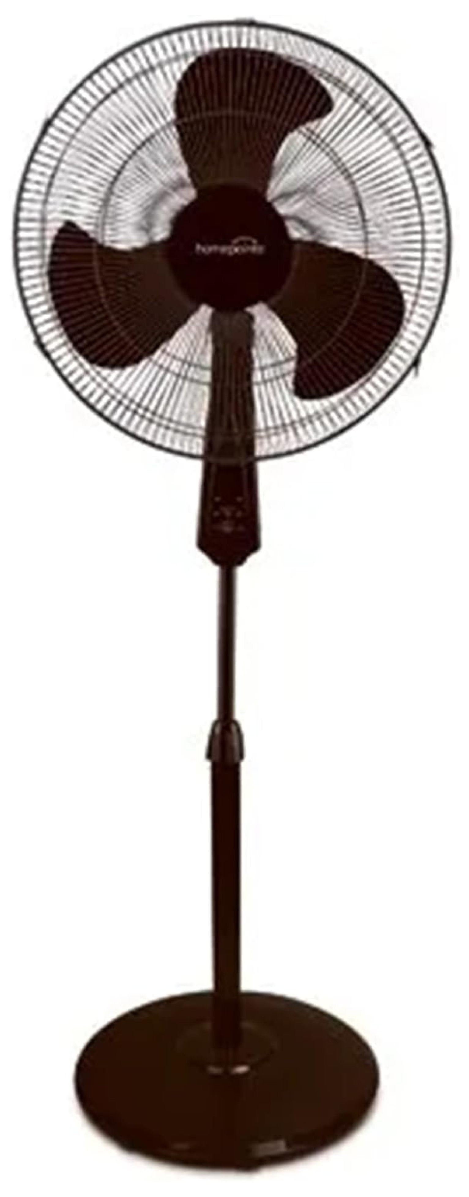 16-Inch Black Oscillating Pedestal Fan with Adjustable Height