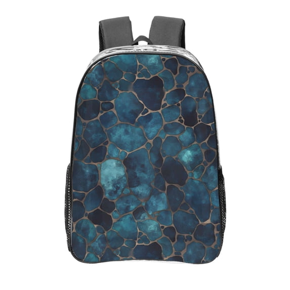 16 Inch Transparent Backpack With Lightweight And Durable Design Without Pockets Transparent For Work Business Travel Sports Animal Skin Print Style Darkturquoise_2