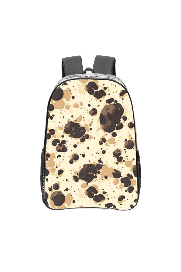 16 Inch Transparent Backpack With Lightweight And Durable Design Without Pockets Transparent For Work Business Travel Sports Milk Cow Print Style Sienna_1