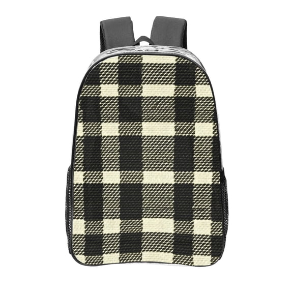 16 Inch Transparent Backpack With Lightweight And Durable Design Without Pockets Transparent For Work Business Travel Sports Olive Houndstooth Buffalo Plaid Tartan Check Scotland_3