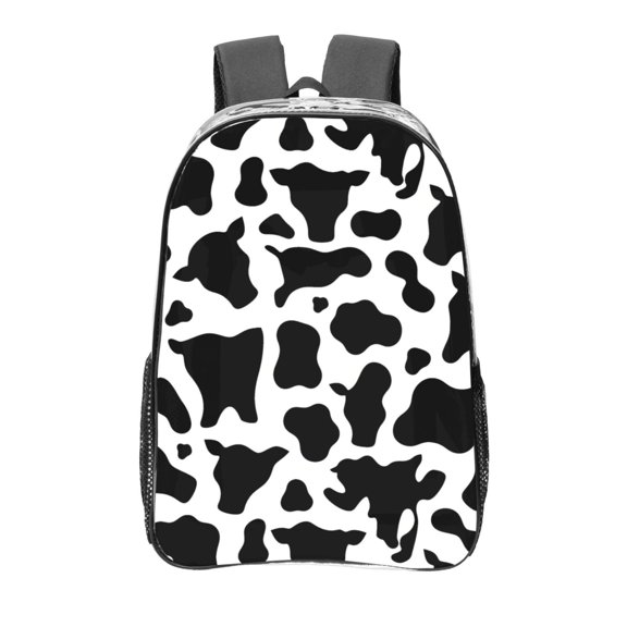 16 Inch Transparent Backpack With Lightweight And Durable Design Without Pockets Transparent For Work Business Travel Sports Simple Cow Print Pattern, Vector Art Style_4