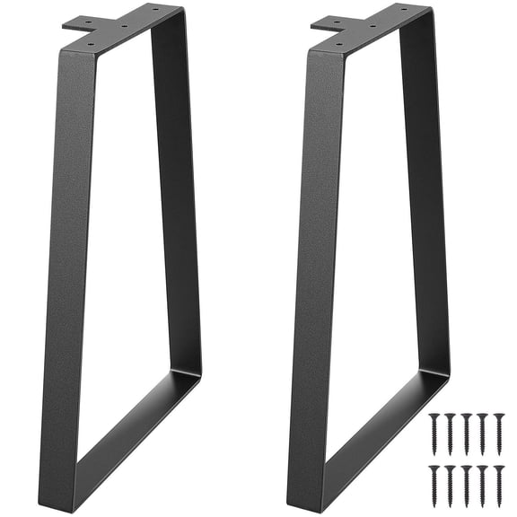 16 Inch Trapezoid Steel Table Legs Set of 2 Heavy Duty 400 lbs Max Load Quick Installation for Coffee Table Desk Bench Night Stand Sofa Black
