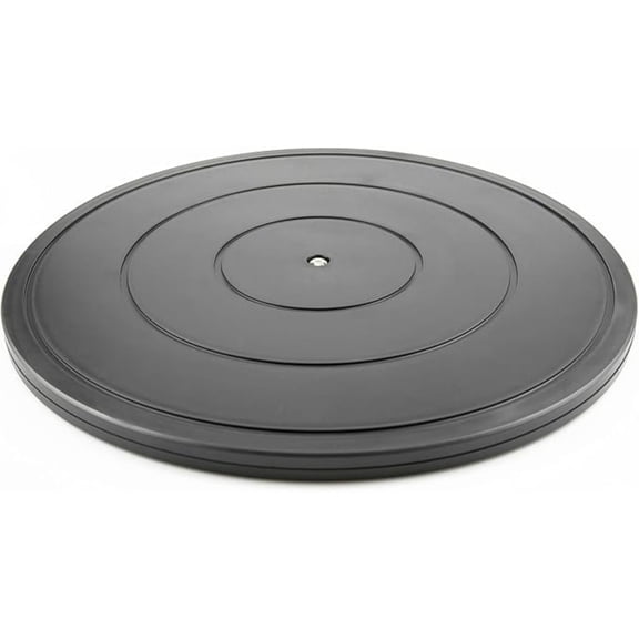 16 Inch Turntable - Heavy Duty Rotating el Steel Ball Bearings - Flat Base Stand for TV/Computer/Monitor/Arts/Crafts/Bonsai/Statue/Cabinet Organizer (Plastic&Black)