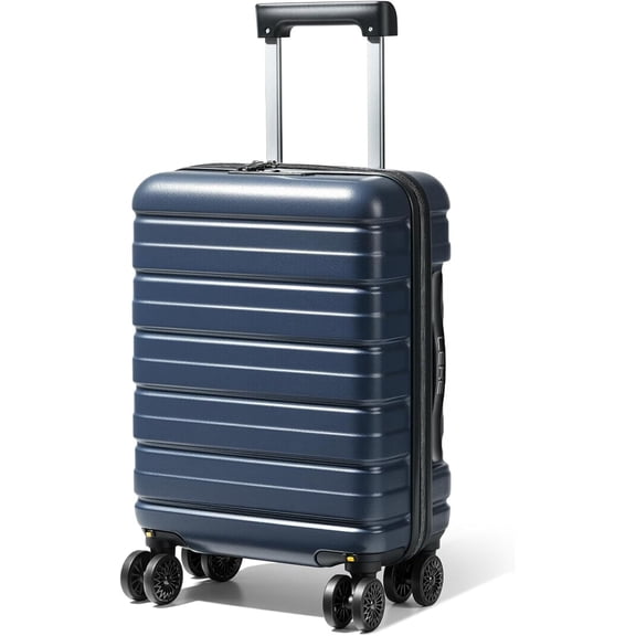 Lekebobor 16 Inch Underseat Carry On Luggage Airline Approved, Hard Shell Suitcase with TSA Lock, Lightweight Spinner Wheels Durable ABS Compact Carry-On for Travel Weekend Trips Men Women, Blue