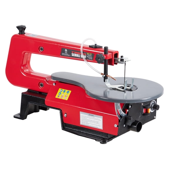 16-Inch Variable Speed Scroll Saw with Tilting Worktable 0-45°, Dust Port for Home Woodworking, Crafting Acrylic, and Making Detailed Cuts