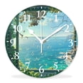 thumbnail image 1 of 16 Inch Wall Clock Battery Operated Silent Clock Decorative for Office, Kitchen, Outdoor, Living Room，Blue Ocean Beach Elegant, 1 of 4