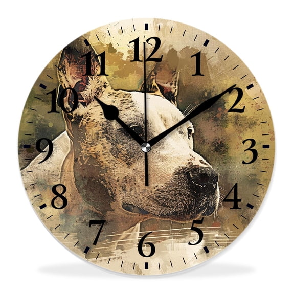 16 Inch Wall Clock Battery Operated Silent Clock Decorative for Office, Kitchen, Outdoor, Living Room,Bulldog Puppy Delicate