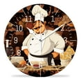 thumbnail image 1 of 16 Inch Wall Clock Battery Operated Silent Clock Decorative for Office, Kitchen, Outdoor, Living Room，Chef with A Dish, 1 of 4