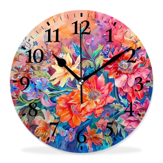 16 Inch Wall Clock Battery Operated Silent Clock Decorative for Office, Kitchen, Outdoor, Living Room,Coffee Brown Delicate
