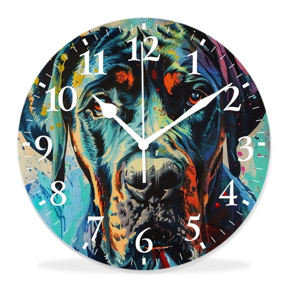 16 Inch Wall Clock Battery Operated Silent Clock Decorative for Office, Kitchen, Outdoor, Living Room，Colorful Cute Dogs Pets Cute