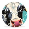 thumbnail image 1 of 16 Inch Wall Clock Battery Operated Silent Clock Decorative for Office, Kitchen, Outdoor, Living Room，Farm Dairy Cow Blue Elegant, 1 of 4