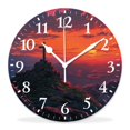 thumbnail image 1 of 16 Inch Wall Clock Battery Operated Silent Clock Decorative for Office, Kitchen, Outdoor, Living Room，February Valentines Day Holiday Multicolor, 1 of 4