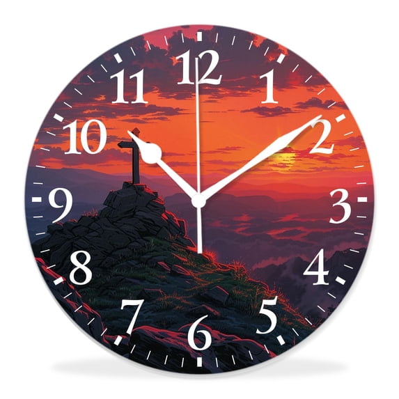 16 Inch Wall Clock Battery Operated Silent Clock Decorative for Office, Kitchen, Outdoor, Living Room,February Valentines Day Holiday Multicolor