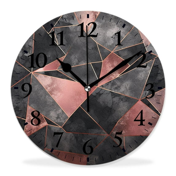 16 Inch Wall Clock Battery Operated Silent Clock Decorative for Office, Kitchen, Outdoor, Living Room,Marble Beautiful Glitter Beautiful