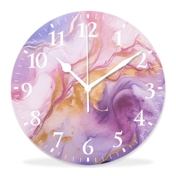16 Inch Wall Clock Battery Operated Silent Clock Decorative for Office, Kitchen, Outdoor, Living Room,Marble Beautiful ink Colors Elegant Design