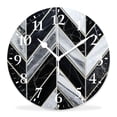 thumbnail image 1 of 16 Inch Wall Clock Battery Operated Silent Clock Decorative for Office, Kitchen, Outdoor, Living Room，Marble Geometric Black Plaid Style, 1 of 4