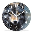 thumbnail image 1 of 16 Inch Wall Clock Battery Operated Silent Clock Decorative for Office, Kitchen, Outdoor, Living Room，Wolf Head Design, 1 of 4