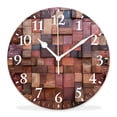 thumbnail image 1 of 16 Inch Wall Clock Battery Operated Silent Clock Decorative for Office, Kitchen, Outdoor, Living Room，Wood Plank Wall Background Design, 1 of 4