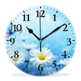 thumbnail image 1 of 16 Inch Wall Clock Battery Operated Silent Clock Decorative for Office, Kitchen, Outdoor, Living Room，Daisy Lavender Purple Flower Butterfly Nature Floral Field Landscape Multicolor, 1 of 4