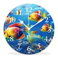 thumbnail image 1 of 16 Inch Wall Clock Battery Operated Silent Clock Decorative for Office, Kitchen, Outdoor, Living Room，Marine Sea Life Underwater World Zebrafish Fish Coral Reef Plant Adorable, 1 of 4