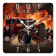 thumbnail image 1 of 16 Inch Wall Clock Battery Operated Square Clock Decorative for Office, Kitchen, Outdoor, Living Room，3D Car Vintage Illustration, 1 of 4