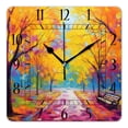 thumbnail image 1 of 16 Inch Wall Clock Battery Operated Square Clock Decorative for Office, Kitchen, Outdoor, Living Room，Autumn Tree Lovely Pictures, 1 of 4