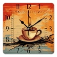 thumbnail image 1 of 16 Inch Wall Clock Battery Operated Square Clock Decorative for Office, Kitchen, Outdoor, Living Room，Coffee Bean Coffee Exquisite, 1 of 4