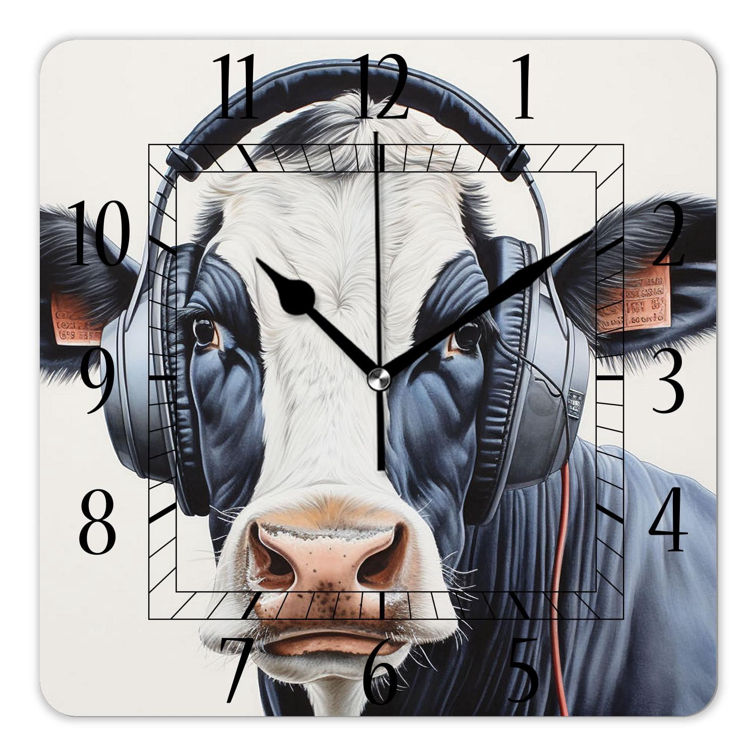16 Inch Wall Clock Battery Operated Square Clock Decorative for Office ...