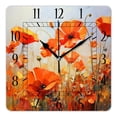 thumbnail image 1 of 16 Inch Wall Clock Battery Operated Square Clock Decorative for Office, Kitchen, Outdoor, Living Room，Flowers Paintings Landscape Style, 1 of 4