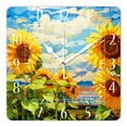 thumbnail image 1 of 16 Inch Wall Clock Battery Operated Square Clock Decorative for Office, Kitchen, Outdoor, Living Room，Oil Painting Landscape Sunflowers Beautiful Art, 1 of 4