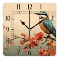 thumbnail image 1 of 16 Inch Wall Clock Battery Operated Square Clock Decorative for Office, Kitchen, Outdoor, Living Room，Vintage Bird Rose Butterfly Exquisite, 1 of 4