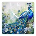 thumbnail image 1 of 16 Inch Wall Clock Battery Operated Square Clock Decorative for Office, Kitchen, Outdoor, Living Room，Vintage Peacock Blue Style, 1 of 4
