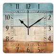 thumbnail image 1 of 16 Inch Wall Clock Battery Operated Square Clock Decorative for Office, Kitchen, Outdoor, Living Room，Vintage Wooden Plank Painting, 1 of 4